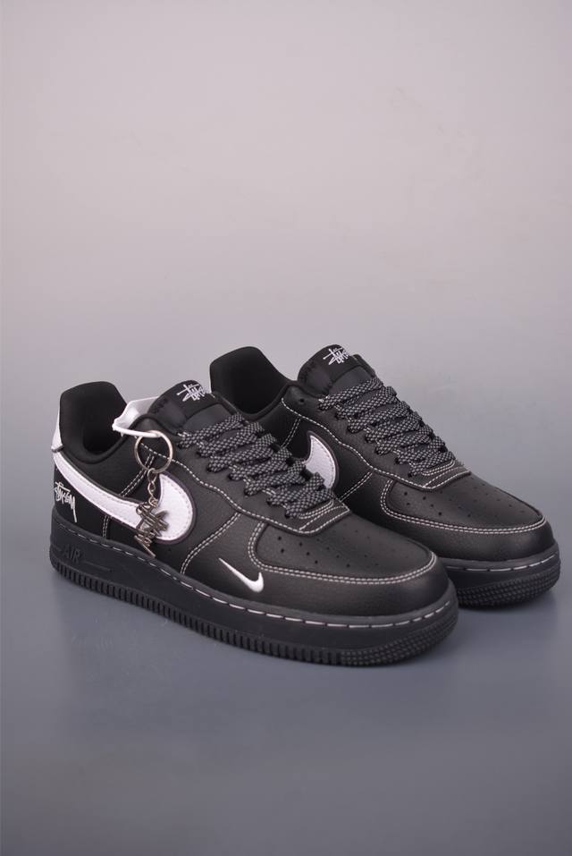 Nike Air Force 1 Low 斯图西联名 原楦头原纸板 打造纯正空军版型 专注外贸渠道 全掌内置蜂窝气垫 原盒配件 原厂中底钢印、拉帮完美 官方货号