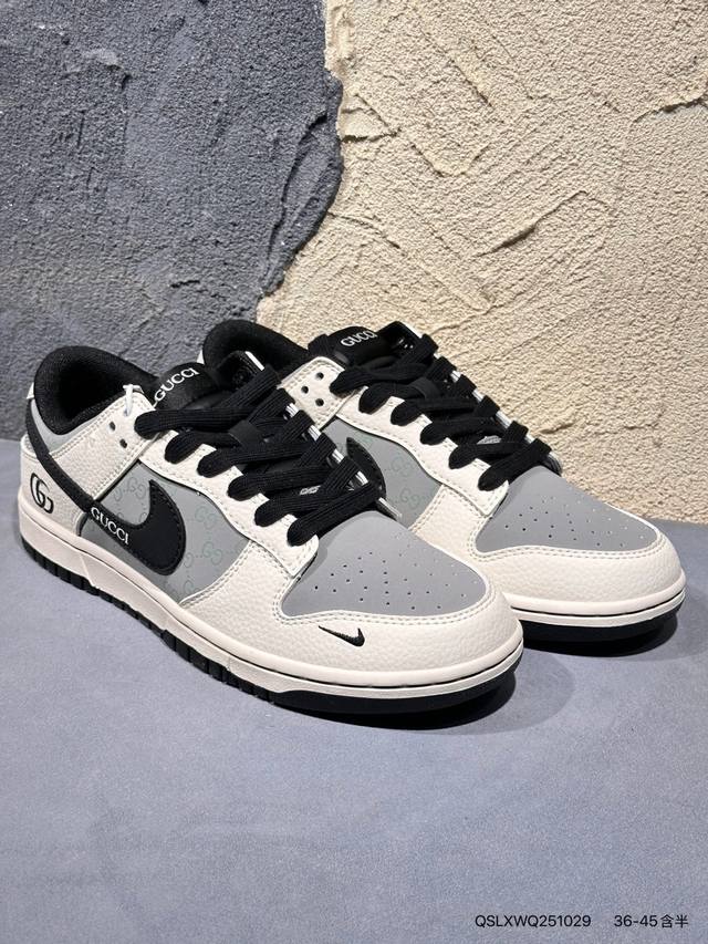 新品上市实拍 2 Nike Sb Dunk Low 古驰联名---深蓝黑拼接 高端定制 低帮休闲板鞋 定制鞋盒 大厂纯原品质出货 超高清洁度 皮料切割干净无任何