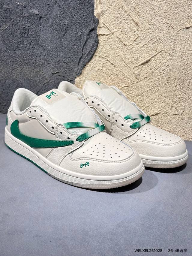 Travis Scott X Fragment Design X Air Jordan Aj1 Low Og Sp 三方联名闪电倒钩2.0低帮 白蓝黑 Dm78