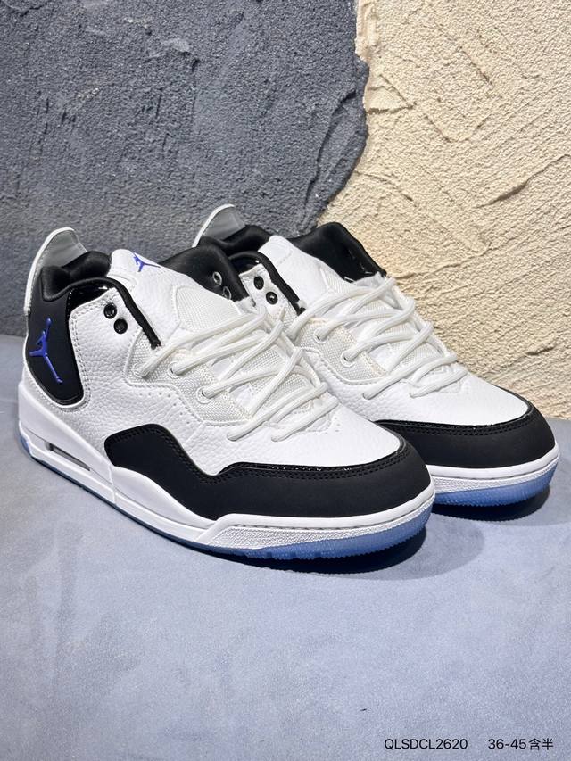 新品上市实拍 Air Jordan Courtside 23 黑白紫 Aj23 乔丹23代 Aj23 乔23 黑紫 小藤原浩 乔丹篮球鞋系列 整体采用黑白主色，