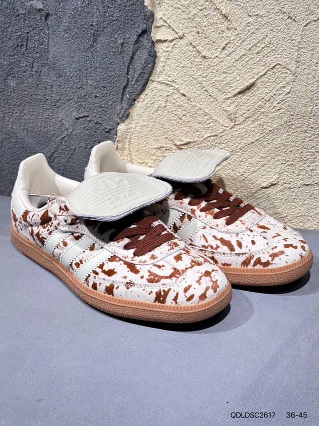 新品上市实拍 Ad Original Samba Og 复古经典轻便板鞋 万圣节 黑色 头层牛皮加持 正确烫金高频细节 原装纳米超迁皮料 独家私模橡胶大底 原盒