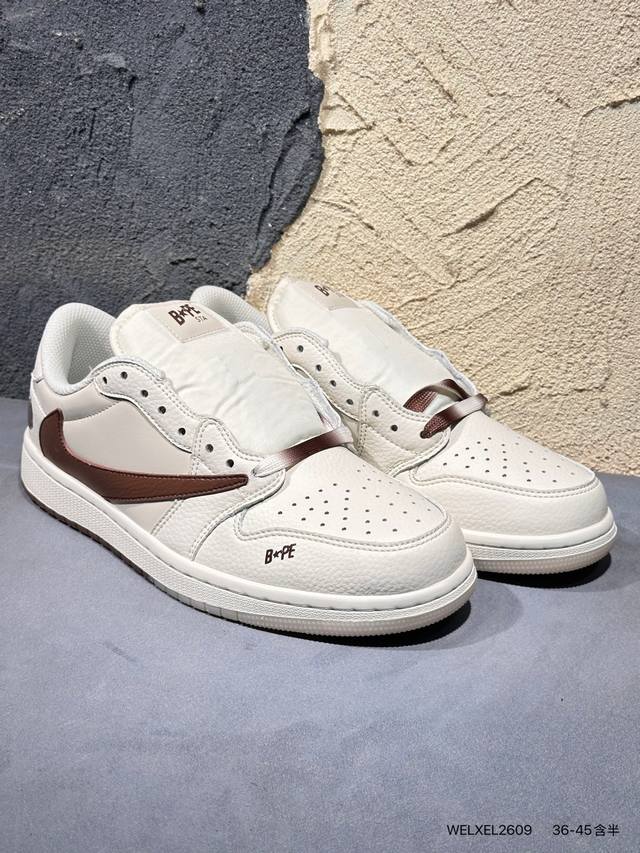 Travis Scott X Fragment Design X Air Jordan Aj1 Low Og Sp 三方联名闪电倒钩2.0低帮 白蓝黑 Dm78