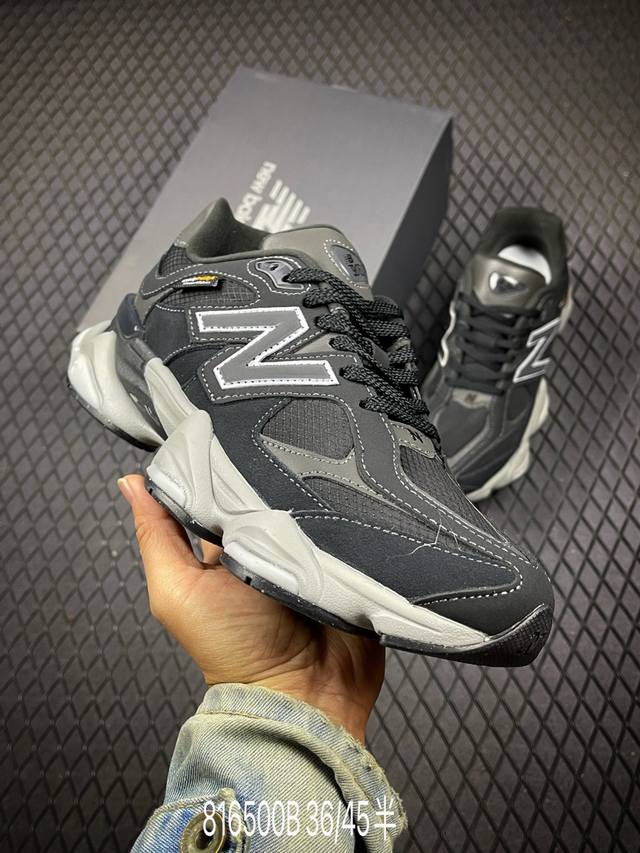B 公司级New Balance 9060系列 新百伦 复古休闲运动慢跑鞋 鞋面大身由空间双格及磨砂鞋面拼接而生 采用大面积网眼以及麂皮材质覆盖鞋身 还原经典气