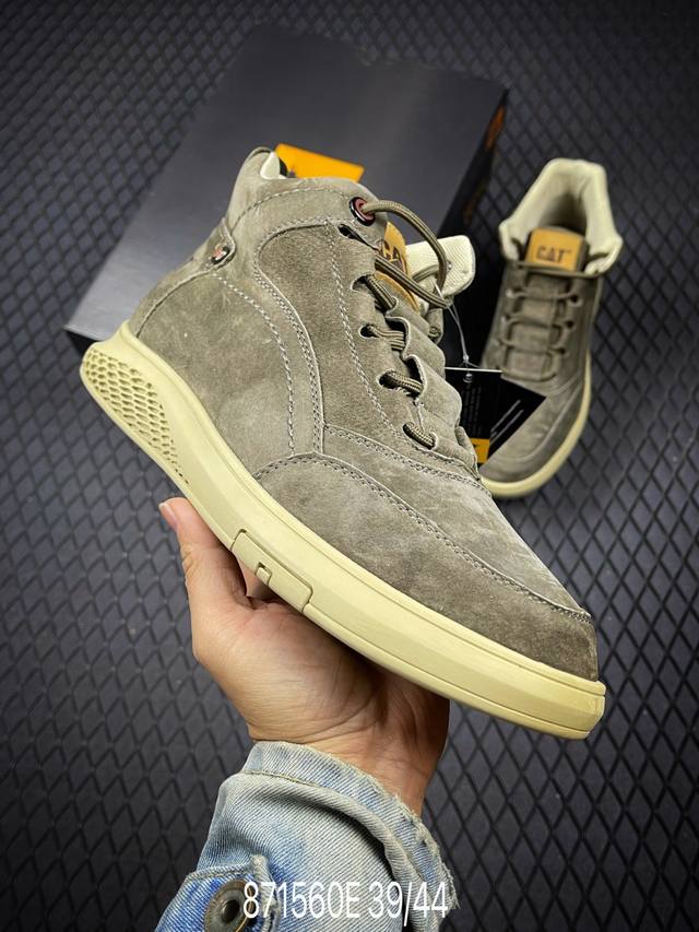 E 2025秋冬经典款Cat 卡特 硬汉推土机品牌经典百搭户外中帮休闲马丁靴系列 广东大厂品质 官网常年主打款 时尚潮流搭配 面料釆用意大利进口麂牛皮 全鞋真牛
