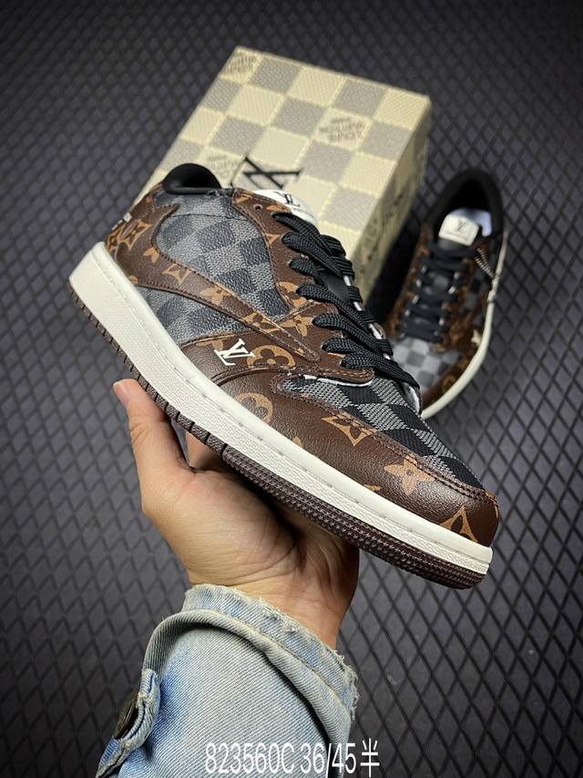 C 真标 带半码 Aj1倒勾 Travis Scott X Air Jordan 1 “ Reverse Mocha “ Aj1乔1 Ts 闪电 联名倒钩 冲孔