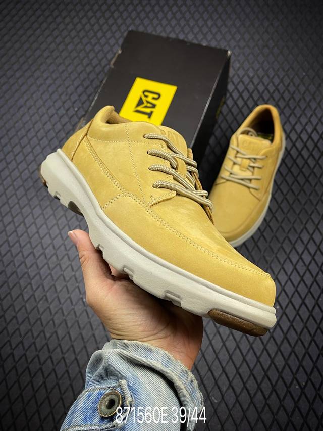 E 2025Sscat 卡特硬汉推土机品牌经典百搭户外低帮休闲马丁靴系列 广东大厂品质 官网常年主打款 时尚潮流搭配 面料釆用意大利进口磨砂牛皮 全鞋真牛皮材料