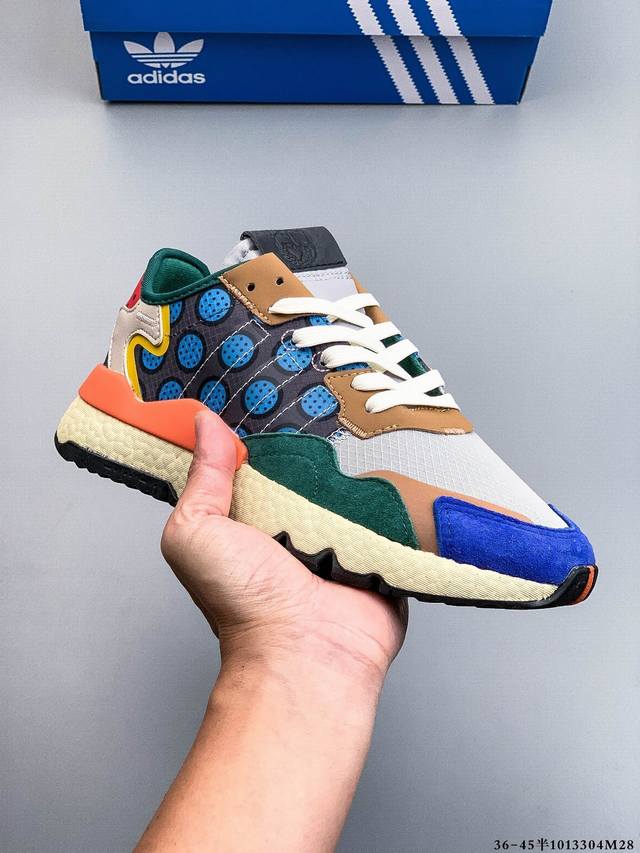 公司级真爆！Adidas Nite Jogger Boost 夜行者复古跑鞋原厂材料 原厂大底 私家独模 网布搭配头层皮 拼接打造鞋面 极具复古风格鞋头及鞋跟点