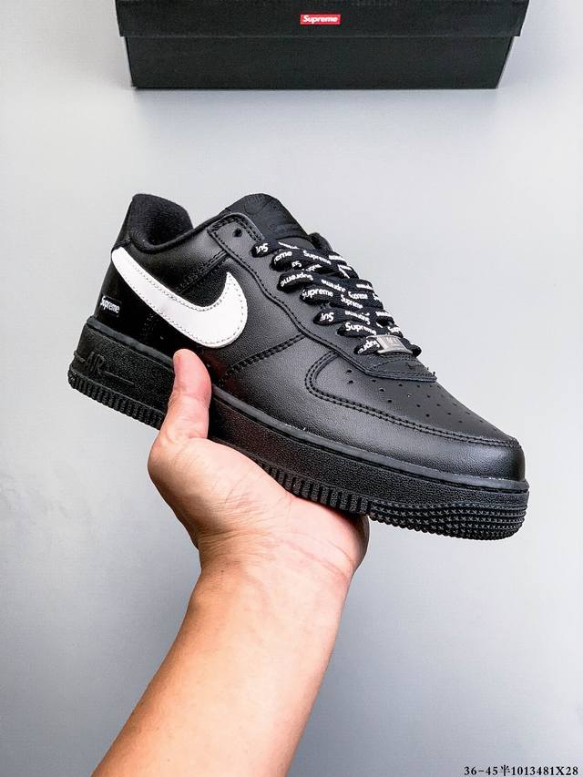 原楦数据纸版，采用硬质优质皮革鞋面材质，内置全掌Air Sole气垫。耐克 Nike Air Force 1 Low 空军一号低帮百搭休闲运动板鞋 101348