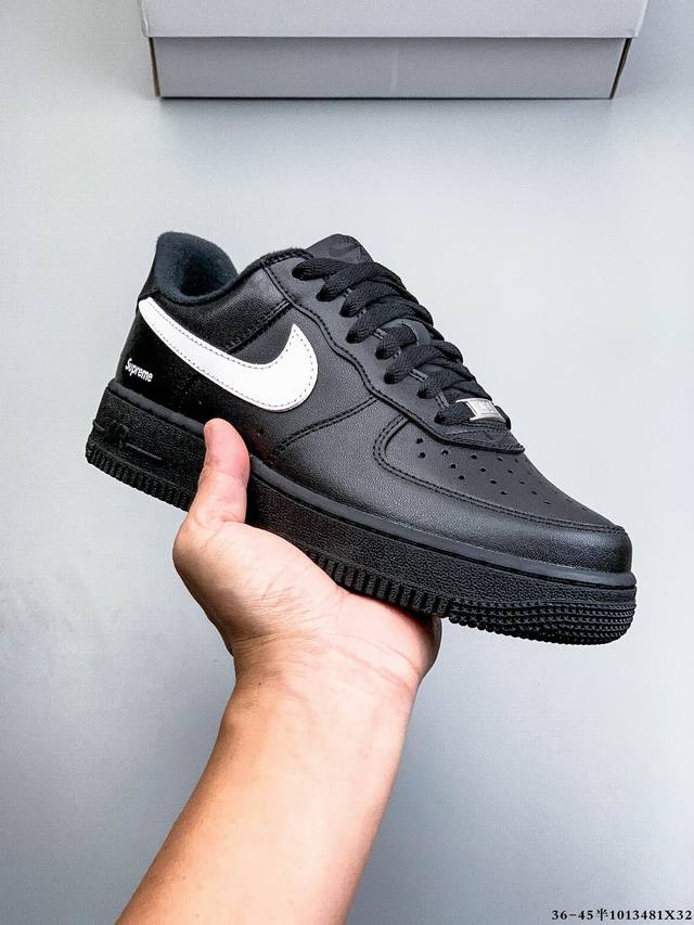 原楦数据纸版，采用硬质优质皮革鞋面材质，内置全掌Air Sole气垫。耐克 Nike Air Force 1 Low 空军一号低帮百搭休闲运动板鞋 101348