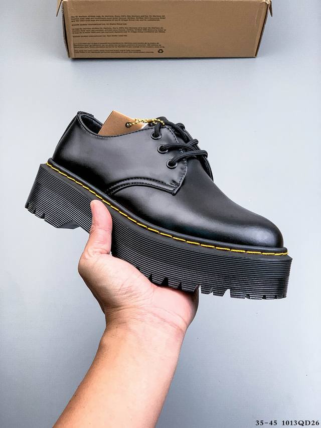 Drmartens马汀博士 乐福鞋真皮小皮鞋厚底增高套脚马丁鞋 1013Qd26