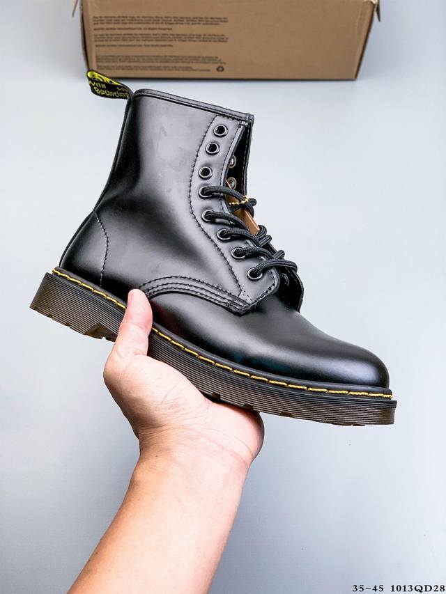Dr. Martens 马汀博士 经典厚底高帮8孔软皮复古马丁靴 1013Qd28
