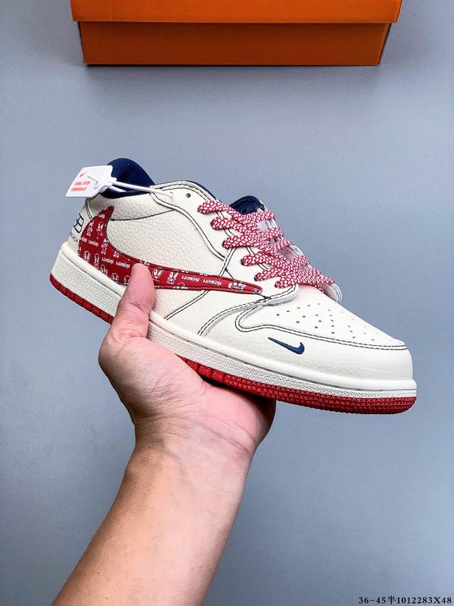耐克Nike Air Jordan 1 Low Aj1乔1 低帮潮流缓运动休闲板鞋。Aj1 低帮拼接 完美版型真头层牛皮# 内置缓震气垫 原鞋开模 拒绝公底 购