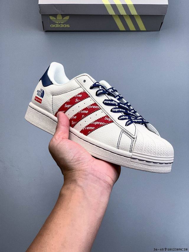 公司级头层！阿迪达斯Adidas Superstar 贝壳头经典百搭休闲板鞋 渠道正品订单 诠释市场最高工艺水平 贝壳头经典小白板鞋 专柜上架同步配色 全鞋进口