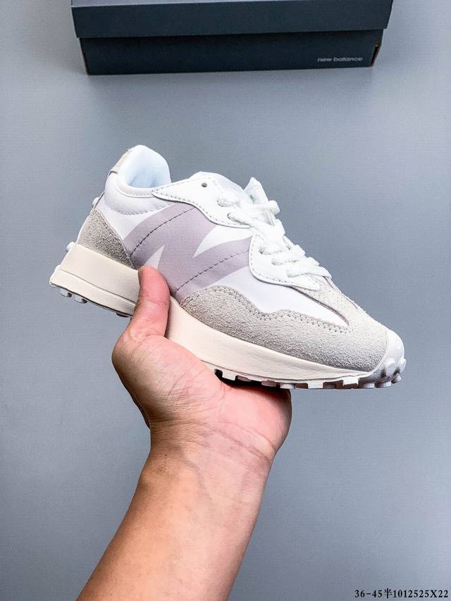 New Balance Ms327系列复古休闲运动慢跑鞋 原鞋打版 细节完美 采用尼龙及猪巴革麂皮物料拼接构成#中底高弹Pu材质及满丁防滑橡胶外底上世纪 70