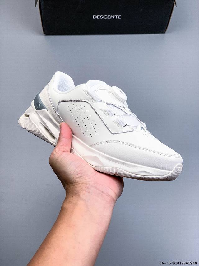 公司级！迪桑特Descente Circuit Ltr Wire 2.0 舒适百搭防滑耐磨 低帮 休闲跑步鞋 采用皮面网眼材质鞋面 通透不闷热 前掌易弯折设计