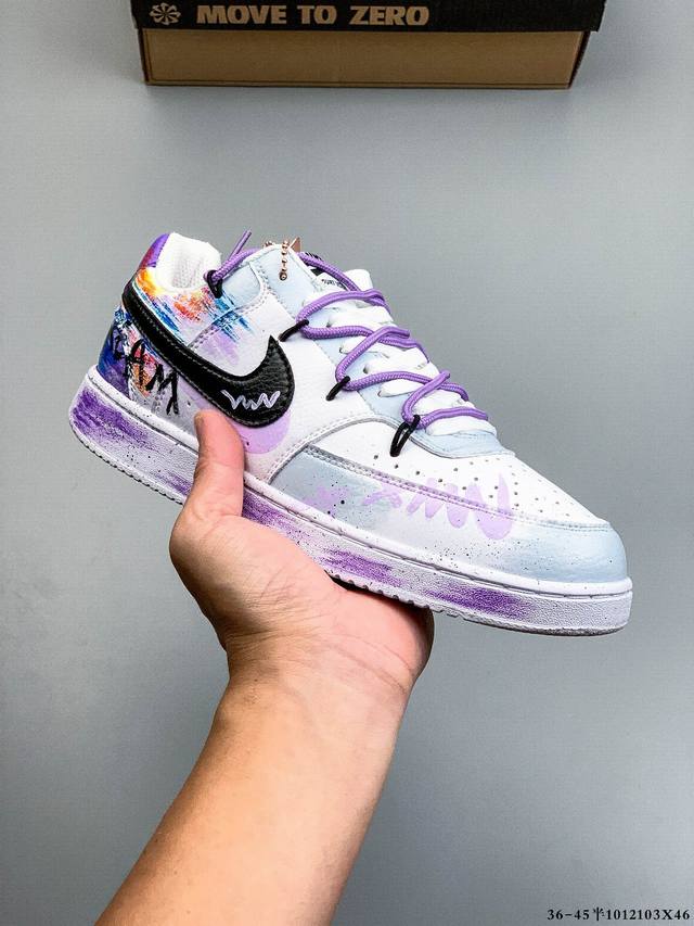 Nike Court Vision Low 休闲运动板鞋 纯原版本 低帮百搭透气休闲运动板鞋，经典耐用的设计，兼顾舒适脚感和出众风范，演绎匠心之作。结构性的支撑