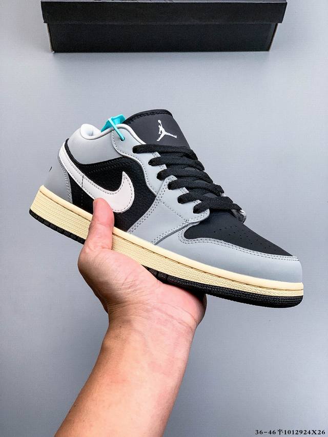 公司级头层！耐克Nike Air Jordan 1 Low Aj1 乔1 低帮潮流运动休闲板鞋。Aj1 低帮拼接 完美版型真头层牛皮# 内置缓震气垫 原鞋开模