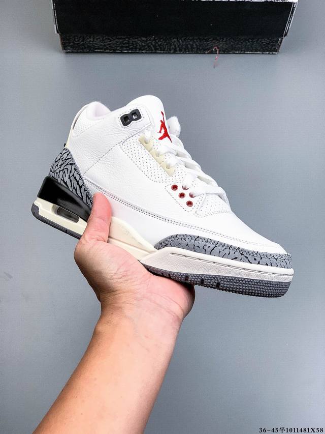 纯原版本！ 原盒头层皮 乔丹 Air Jordan 3 Retro Tinker Nrg Aj3 乔3 低帮复古休闲运动文化篮球鞋 1011481X58