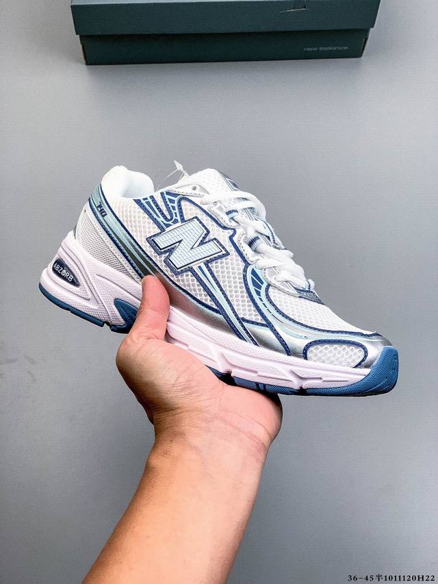 New Balance Nb740 英产 轻便复古休闲运动跑步鞋 全鞋身以网格布作为基地，在细节部分以皮革作为辅助添加，流线感很强。外形和New Balace