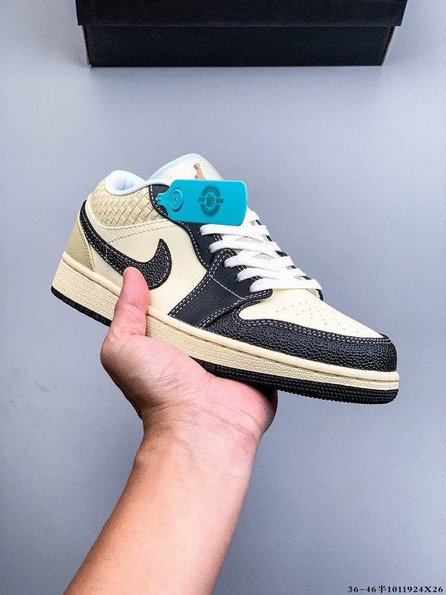 公司级头层！耐克Nike Air Jordan 1 Low Aj1 乔1 低帮潮流运动休闲板鞋。Aj1 低帮拼接 完美版型真头层牛皮# 内置缓震气垫 原鞋开模