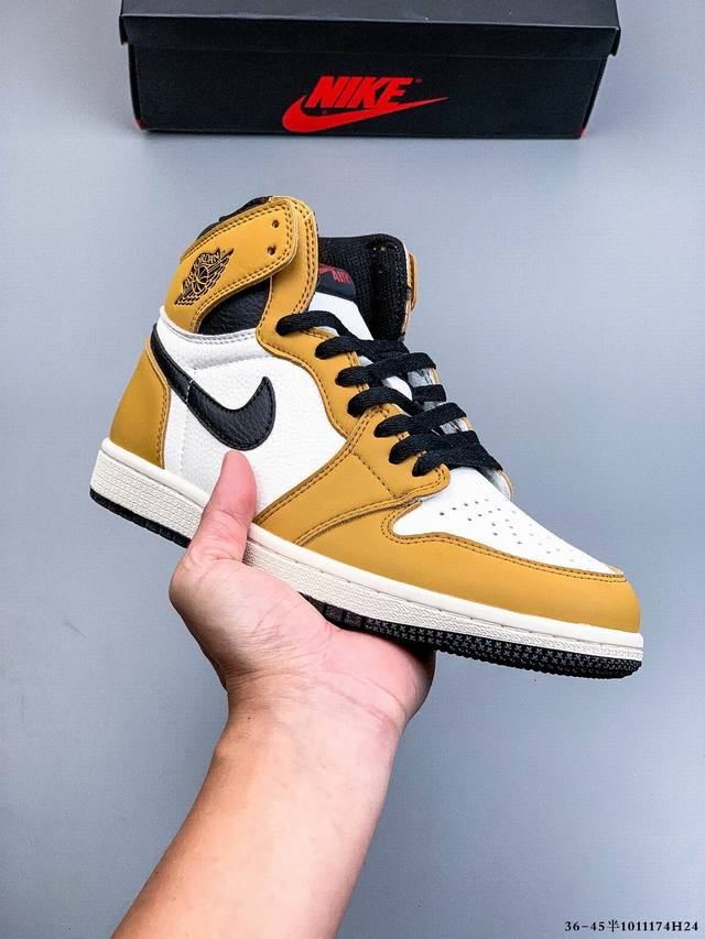 二层真标！耐克Nike Air Jordan 1 Aj1乔丹一代高帮复古文化休闲运动篮球鞋 1011174H24