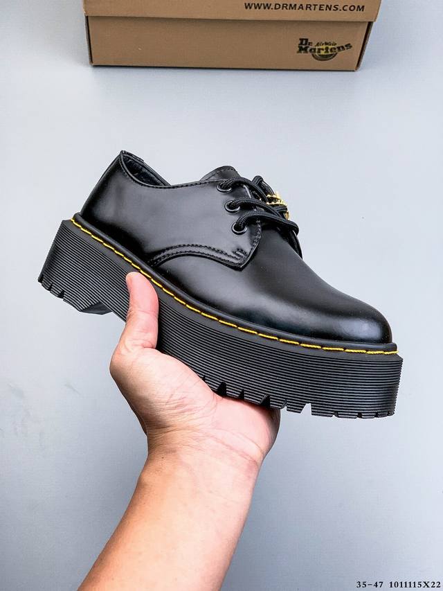 Drmartens马汀博士 乐福鞋真皮小皮鞋厚底增高套脚马丁鞋 1011115X22