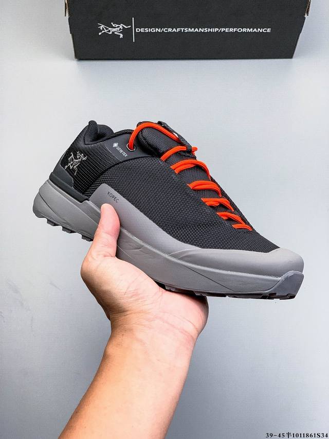 公司级！Arcteryx始祖鸟 Norvan Kopec Gtx 覆盖防水 低帮户外登山徒步鞋 特有的独立衬垫 穿着更合脚 带有Gore-Tex防水内衬 提供透