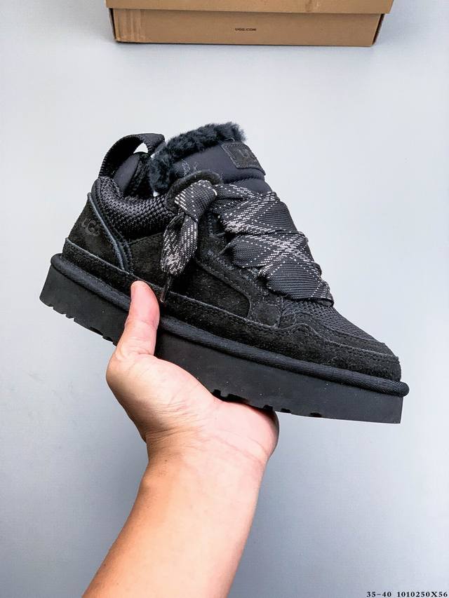 Ugg官网首发1:1Lowmel梅尔运动休闲鞋，系带加绒保暖款，采用头层真牛皮 柔软亲肤 舒适透气 个性时尚又百搭，Eva轻质缓震、防滑耐磨外底。 101025