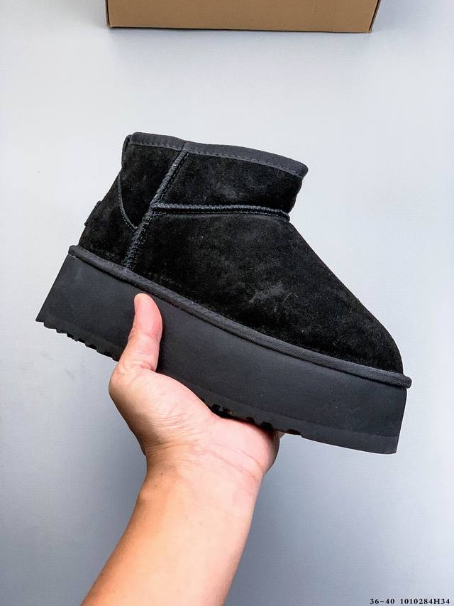 公司级！Ugg秋冬新款 女士经典迷你厚底短筒靴 特别款 宋妍霏周冬雨明星同款 原单A级羊皮毛一体保暖性极强！！ Classic Ultra Mini 10102