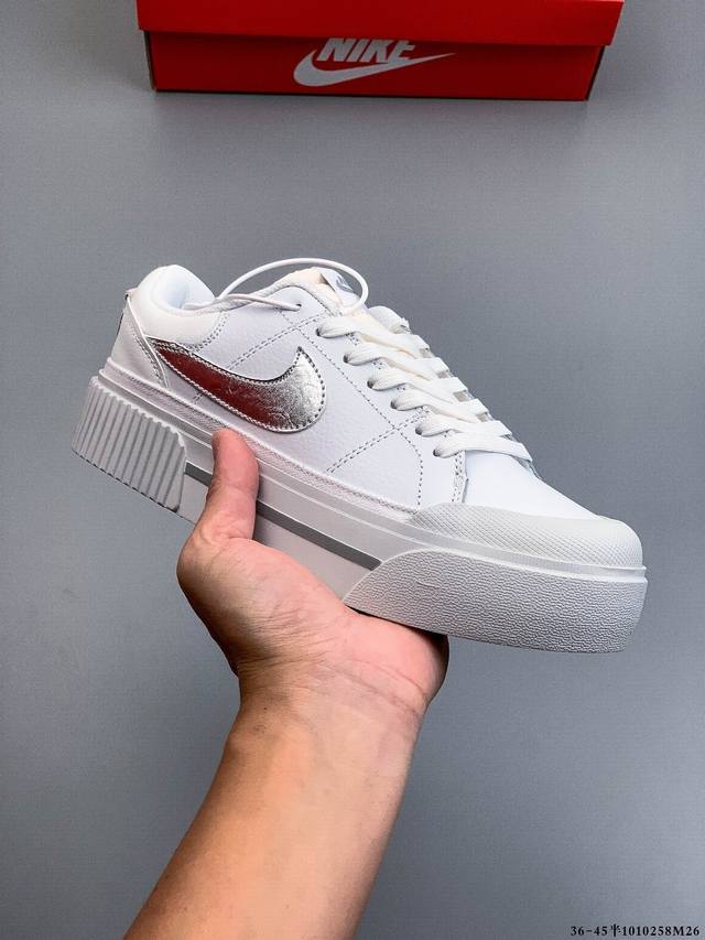 耐克 Wmns Nike Court Legacy Lift厚底增高复古松糕鞋 1010258M26