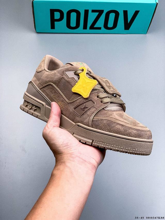 新货顶级纯原代购芯片版本天花板级别 披靡市场任何版本！细节完美呈现！ Louis Vuitton Trainer Lv 路易威登 独家全新升级最新包装，海淘代购