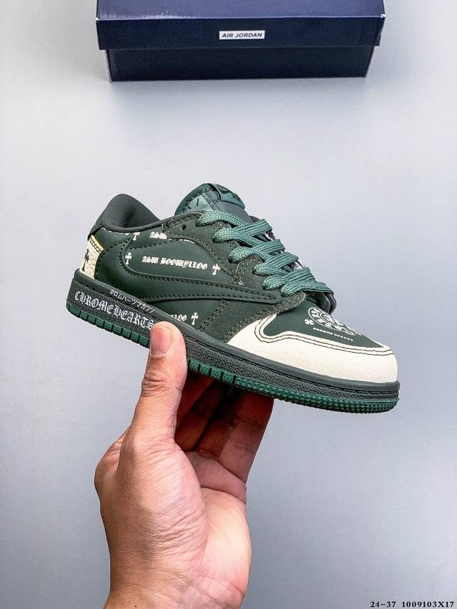 耐克Nike Air Jordan Low 1 乔1低帮倒勾拉布布联名百搭休闲小童鞋 9103X17