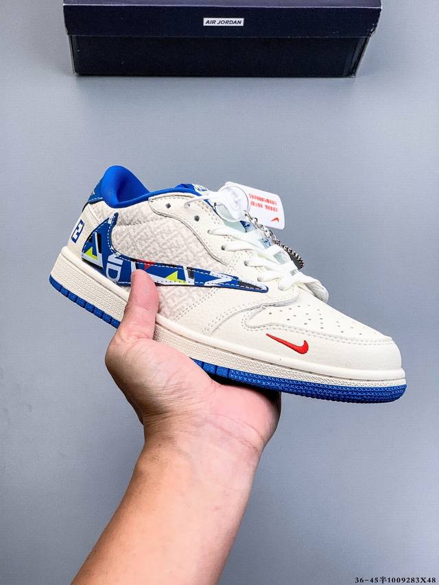 耐克Nike Air Jordan 1 Low Aj1乔1 低帮潮流缓运动休闲板鞋。Aj1 低帮拼接 完美版型真头层牛皮# 内置缓震气垫 原鞋开模 拒绝公底 购