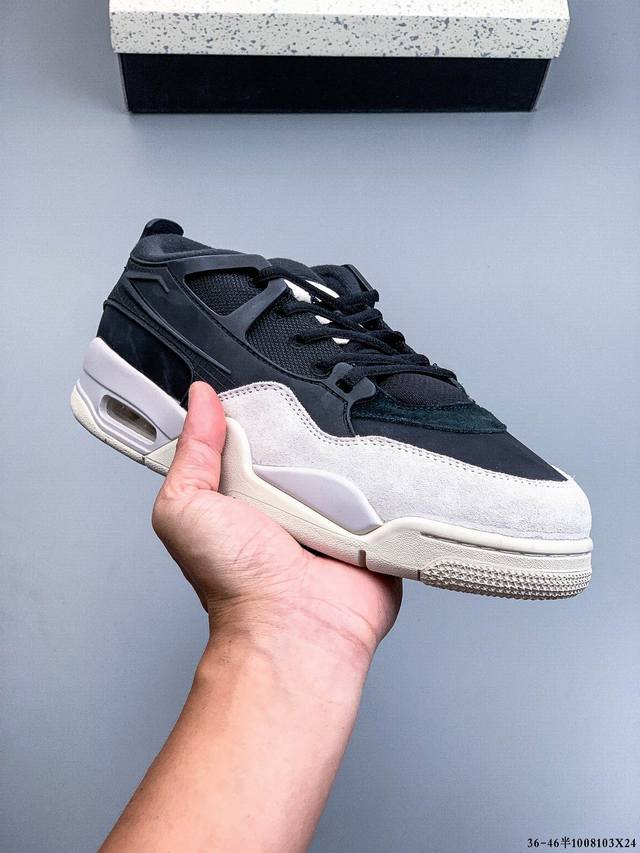 Air Jordan Aj4 Rm 重制版低帮复古篮球鞋 实拍首发 采用了低帮的设计 并保留了众多Aj4的经典元素 鞋身以皮革 麂皮材质拼接打造 Aj4经典的T