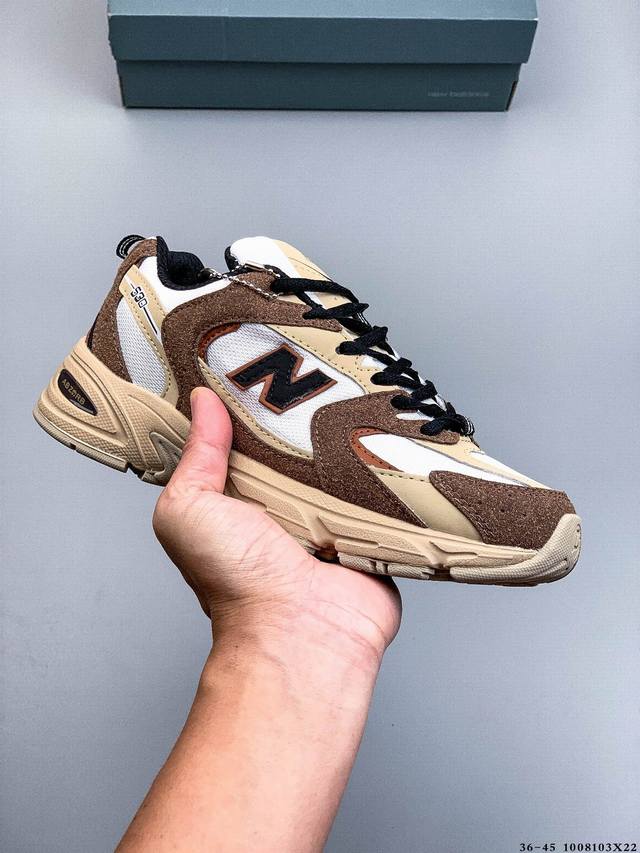 采优用质纤维革+透气网布眼材质材质#独立3层组合底大私模#搭载Abzorb缓中震底。韩流火爆款式# 新款Nb新百伦New Balance Mr530系列古复老爹
