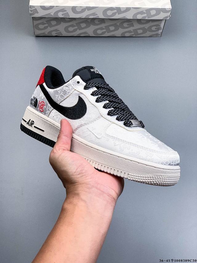 原楦数据纸版，采用硬质优质皮革鞋面材质，内置全掌Air Sole气垫。耐克 Nike Air Force 1 Low 空军一号低帮经典百搭休闲运动板鞋 1008