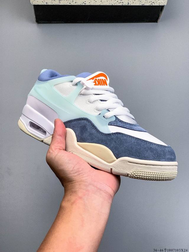 Air Jordan Aj4 Rm 重制版低帮复古篮球鞋 实拍首发 采用了低帮的设计 并保留了众多Aj4的经典元素 鞋身以皮革 麂皮材质拼接打造 Aj4经典的T