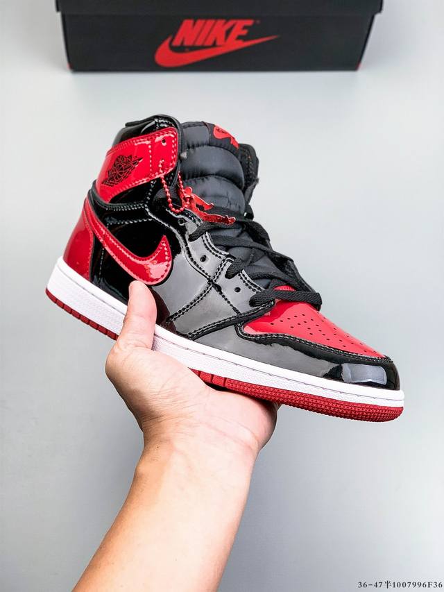 公司级头层！Air Jordan 1 乔1 高帮潮流缓震运动休闲板鞋 原装头层皮革 内置缓震气垫 原鞋开模 拒绝公底 原汁原味 忠于原版。1007996F36