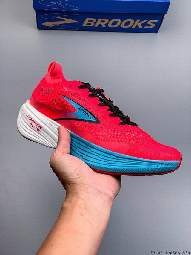 新品公司级 独家新款 布鲁克斯 Brooks 龙卷风Hyperion Elite 4Pb碳板跑鞋 老爹鞋 厚底增高缓震慢跑鞋，Brooks Hyperion E