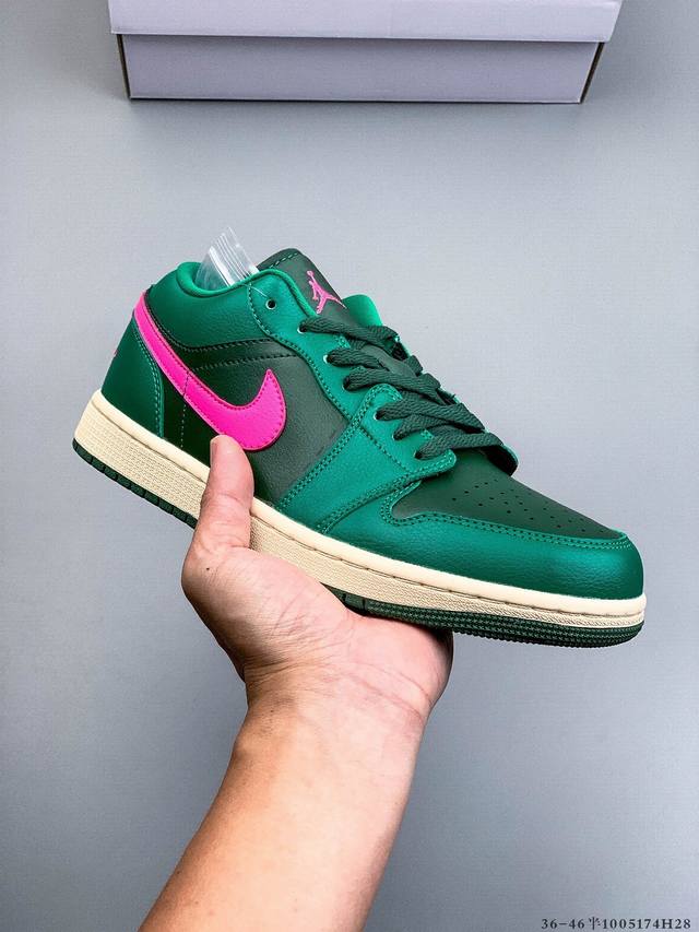 公司级头层！耐克Nike Air Jordan 1 Low Aj1 乔1 低帮潮流运动休闲板鞋。Aj1 低帮拼接 完美版型真头层牛皮# 内置缓震气垫 原鞋开模