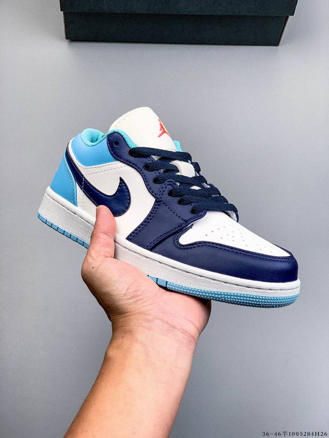 公司级头层！耐克Nike Air Jordan 1 Low Aj1 乔1 低帮潮流运动休闲板鞋。Aj1 低帮拼接 完美版型真头层牛皮# 内置缓震气垫 原鞋开模