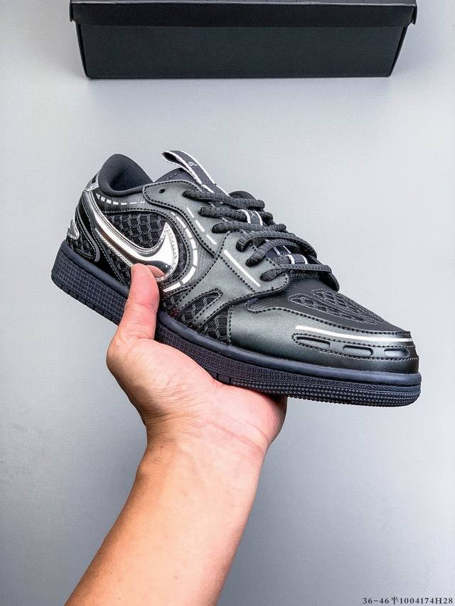 公司级头层！耐克Nike Air Jordan 1 Low Aj1 乔1 低帮潮流运动休闲板鞋。Aj1 低帮拼接 完美版型真头层牛皮# 内置缓震气垫 原鞋开模