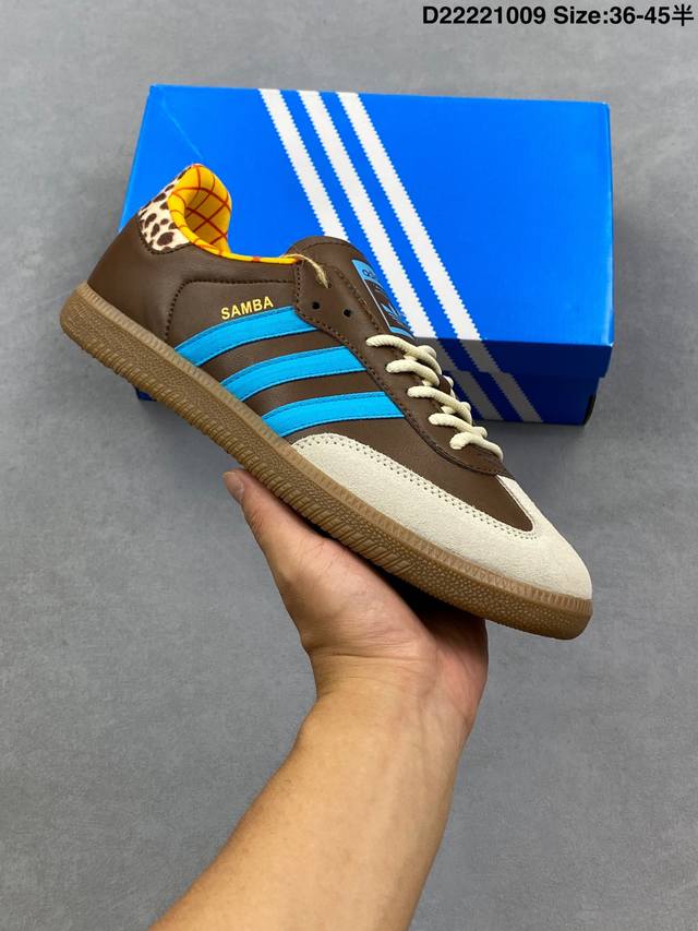 阿迪达斯Adidas Originals Sambae 桑巴舞系列阿迪达斯 三叶草 绅士德训足球风百搭低帮休闲运动板鞋 尺码35 36 36 37 38 38