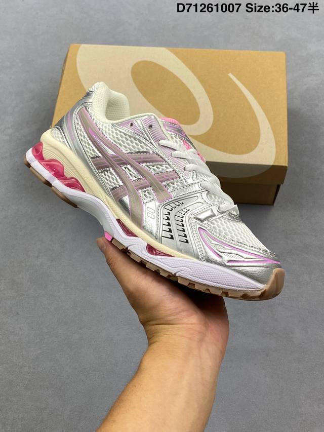 Asics Gel-Kayano 14代 运动休闲透气专业跑鞋 #原档案据数开发楦型纸版 原装印尼工代进口单丝纤维程工网布鞋面，更贴合脚型和舒适透气，后跟稳定片