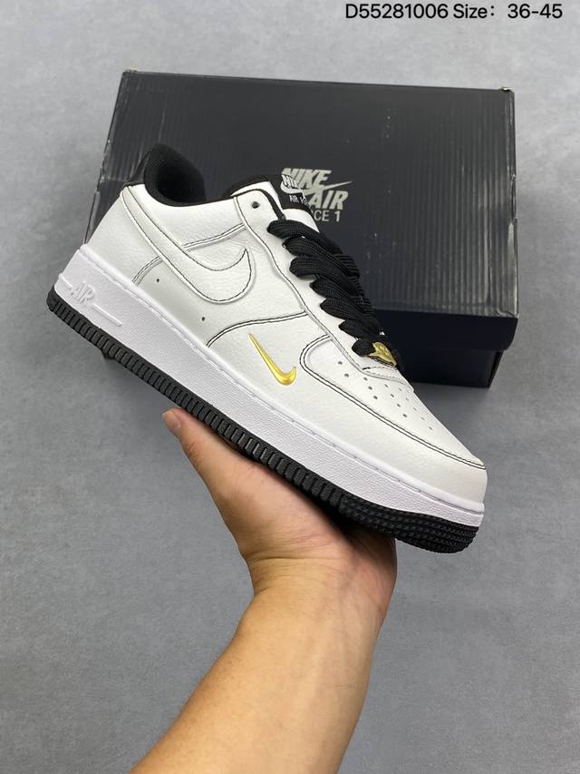 公司级Nike Air Force 1 Low 白黑线小金勾 空军一号低帮运动休闲板鞋 原楦头原纸板 打造纯正空军版型#专注外贸渠道 全掌内置蜂窝气垫 #原盒配