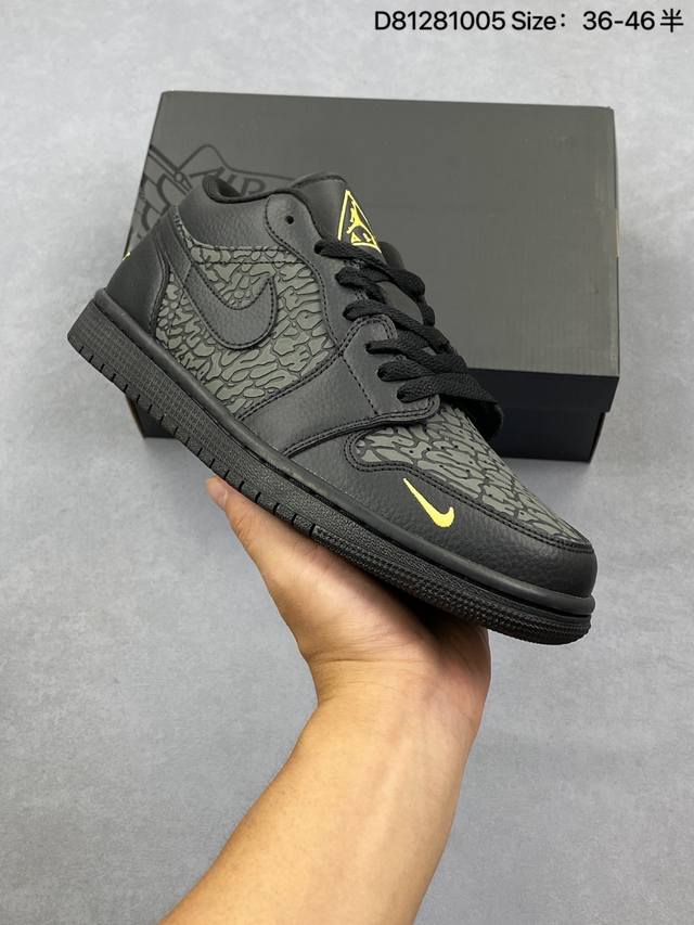 Air Jordan Aj1 Low 低帮 黑黄爆裂 Im6568-010 全新流水线出品 原鞋开发 原楦原纸板开发 全鞋电脑针车 原厂内置全掌气垫 原盒内在原
