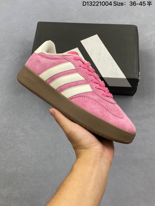 Adidas 阿迪达斯 德训系列 男女鞋真标半码制，采用翻毛皮组合牛津布鞋面材质，外置Rb耐磨橡胶外底阿迪达斯Adidas Barreda Decode Low