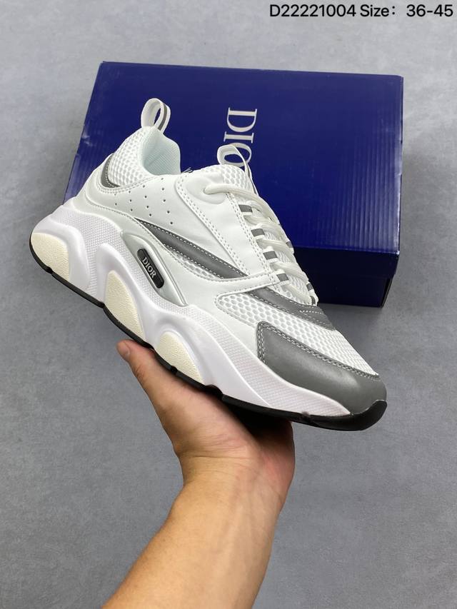 法国高奢时装品牌-迪奥 桀傲 Dior Homme B22 Trainer Sneaker系列复古厚底老爹风休闲运动慢跑鞋3Sn231Yjg_H000 码数：如