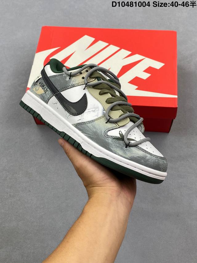 男女鞋半码制#更新窄楦翘头版型#采用硬质牛剖革鞋面材质#鞋垫嵌Eva缓震物料#窄版翘头耐磨橡胶大底官方新色！耐克Nike Sb Dunk Low White C