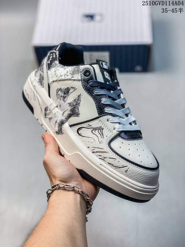 公司级Mlb Chunky Liner Pu ‘Diy定制’ 简约时尚 百搭 包裹性保暖防滑防水减震 低帮 板鞋 货号:3Asxca12N 尺码:35.5 36